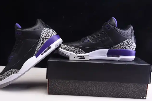 Cheap Air 3 Retro Black Court Jordan Purple CT8532-050 0510